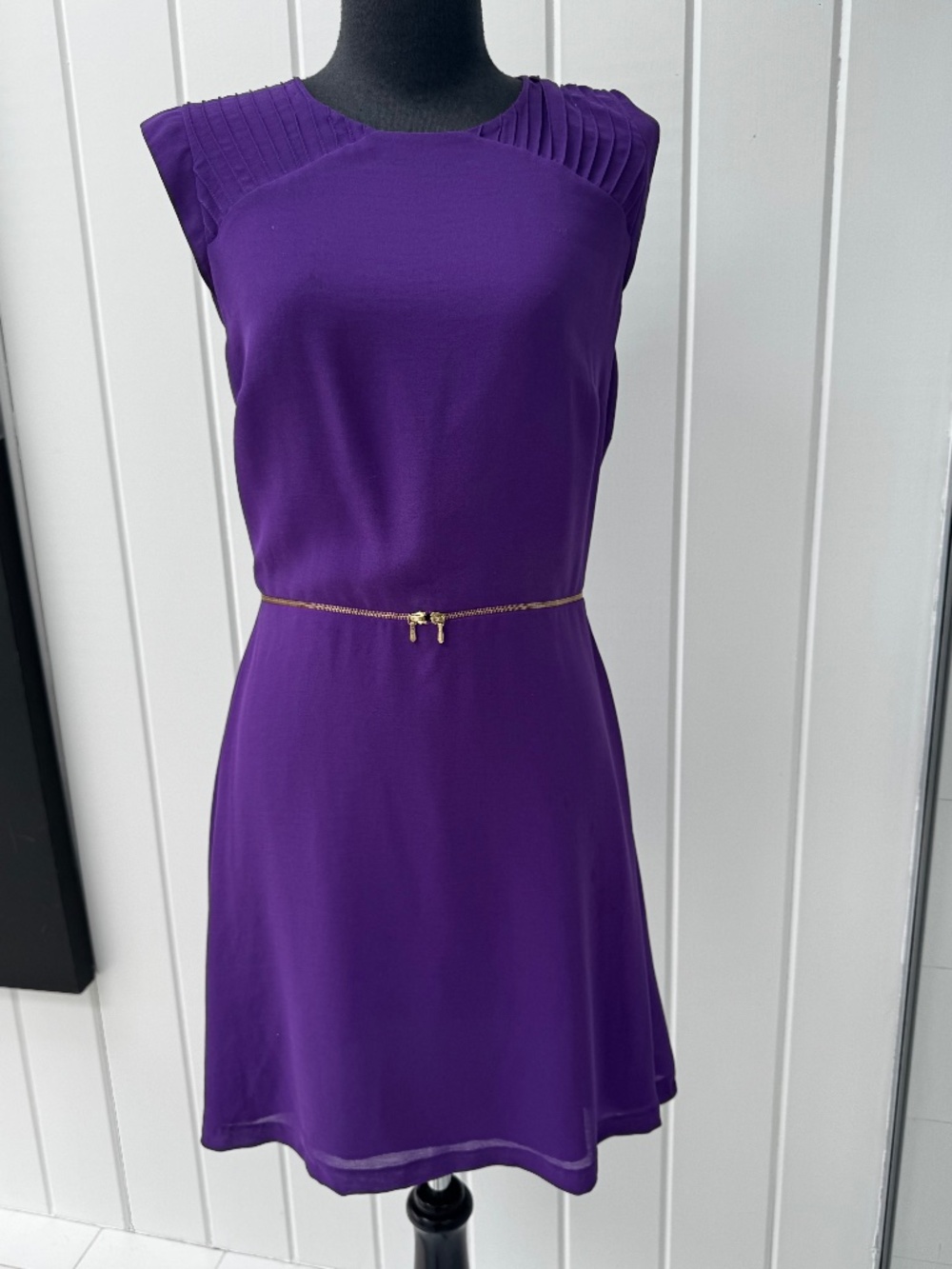 SANDRO PARIS Purple Zipper Sleeveless lined Mini Dress size 2